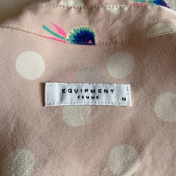 Equipment Polka Dot and Floral Stamp Silk Blouse - Picture 5 of 7